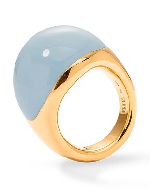 BERRIES inel pentru femei din argint placat cu aur Viva Vintage Blue XL Ring