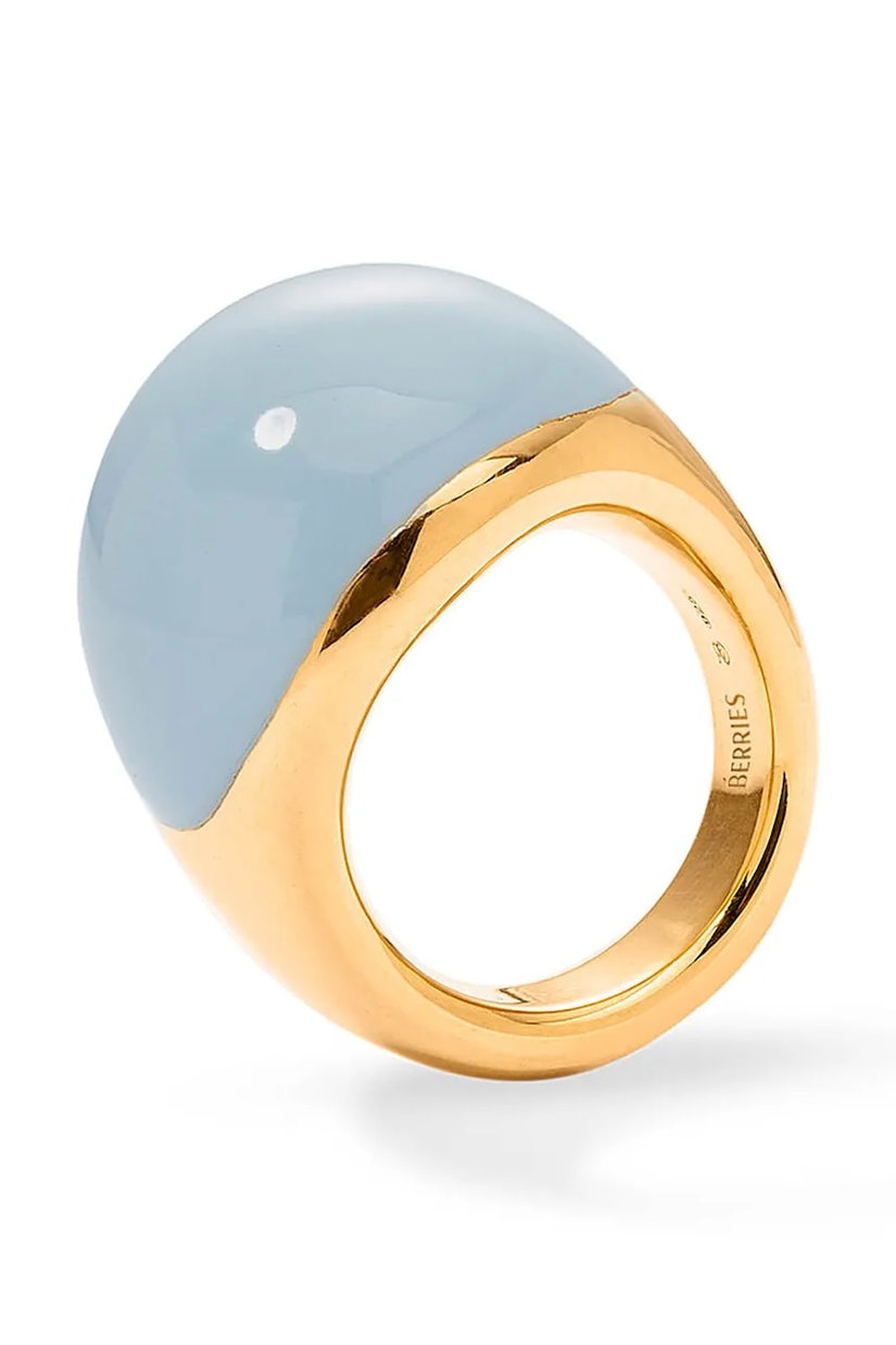 BERRIES inel pentru femei din argint placat cu aur Viva Vintage Blue XL Ring