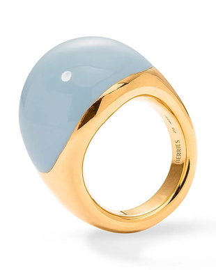 BERRIES inel pentru femei din argint placat cu aur Viva Vintage Blue XL Ring