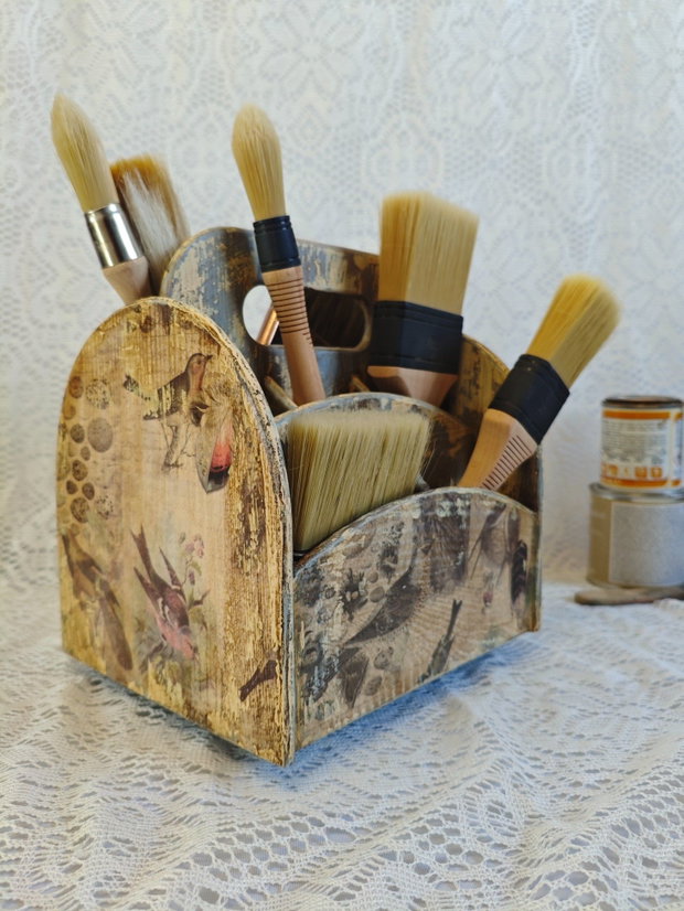 Suport rotativ din lemn  organizator vintage