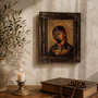 Icoană handmade  Maica Domnului în rugăciune, cu ramă sculptată