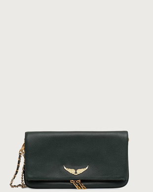 Zadig&Voltaire geantă pentru femei din piele ROCK GRAINED LEATHER