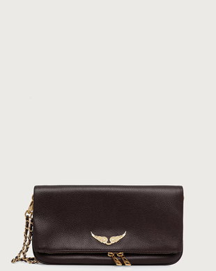 Zadig&Voltaire geantă pentru femei din piele ROCK GRAINED LEATHER