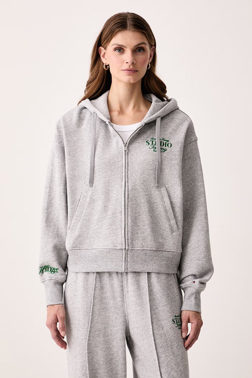 Tommy Hilfiger hanorac cu glugă pentru femei cu bumbac