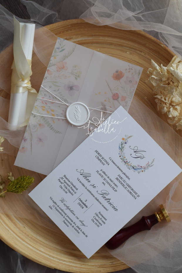 Invitație nuntă Wildflowers Plus