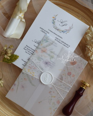Invitație nuntă Wildflowers Plus