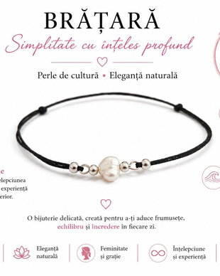 Bratara snur si perla de cultura