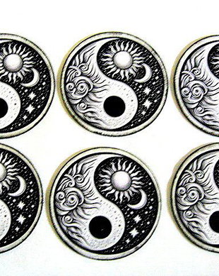suporturi pahare cu simbol Yin Yang 52736