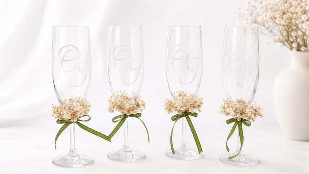 Pahare personalizate cu flori uscate