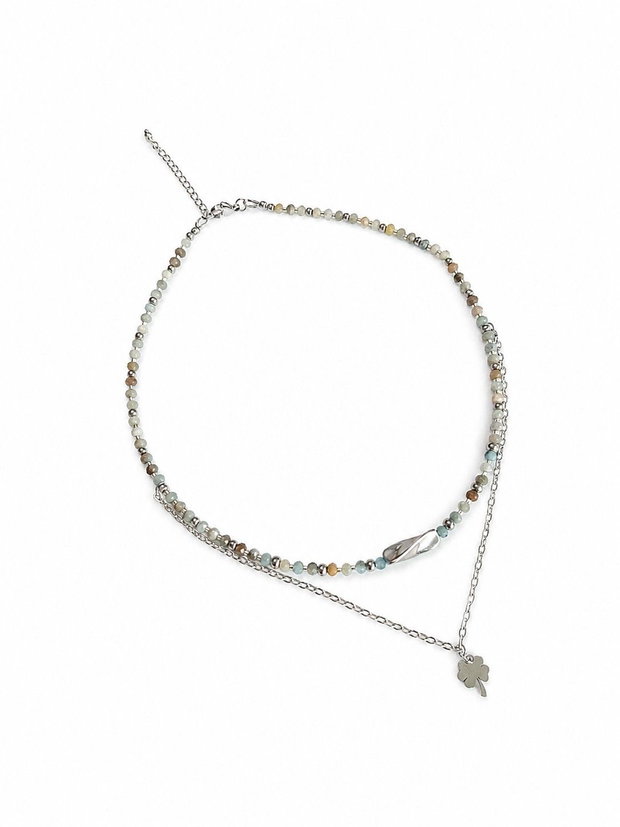 Colier Aqua Serenity acvamarin și inox