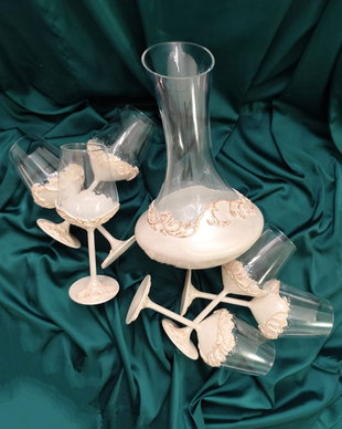 Decantor vin cu 6 pahare