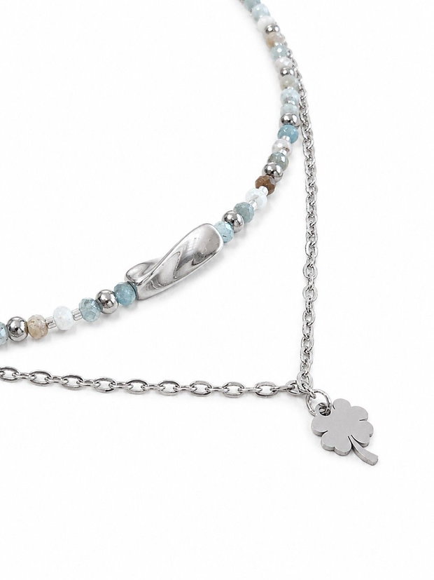 Colier Aqua Serenity acvamarin și inox