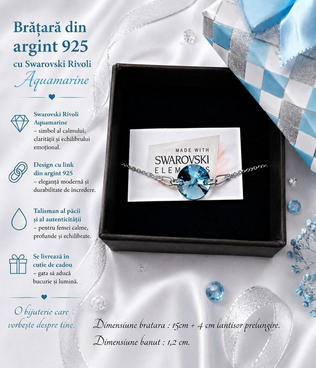 Bratara argint si piatra Swarovski