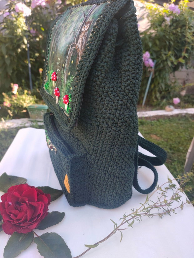 Rucsac croșetat.