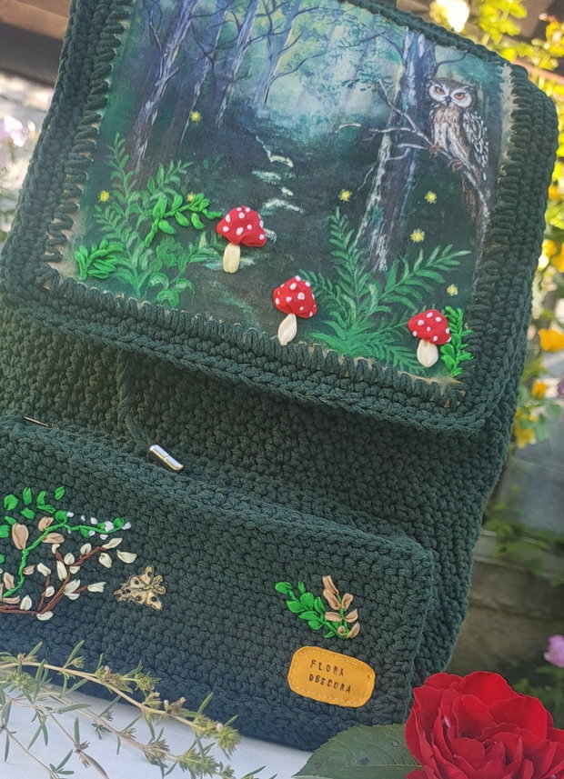 Rucsac croșetat.