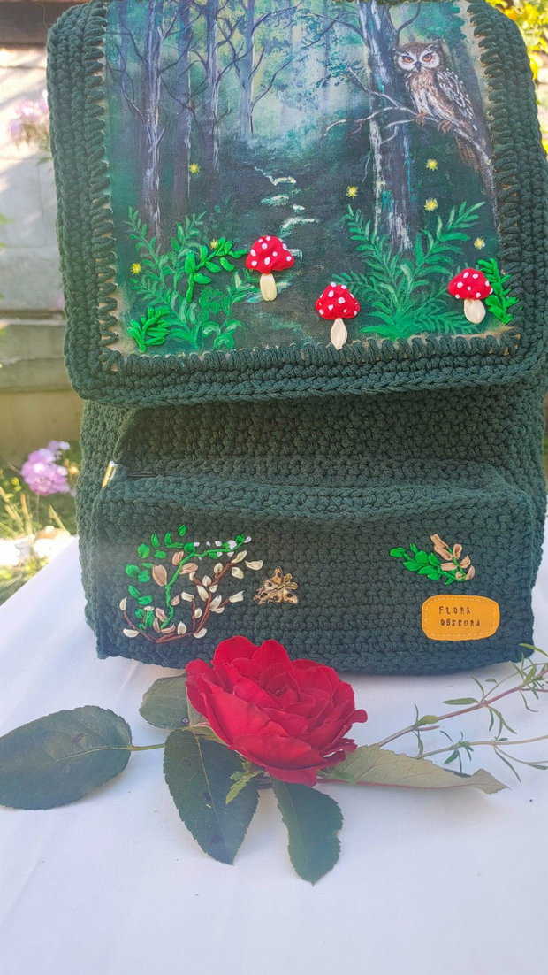 Rucsac croșetat.