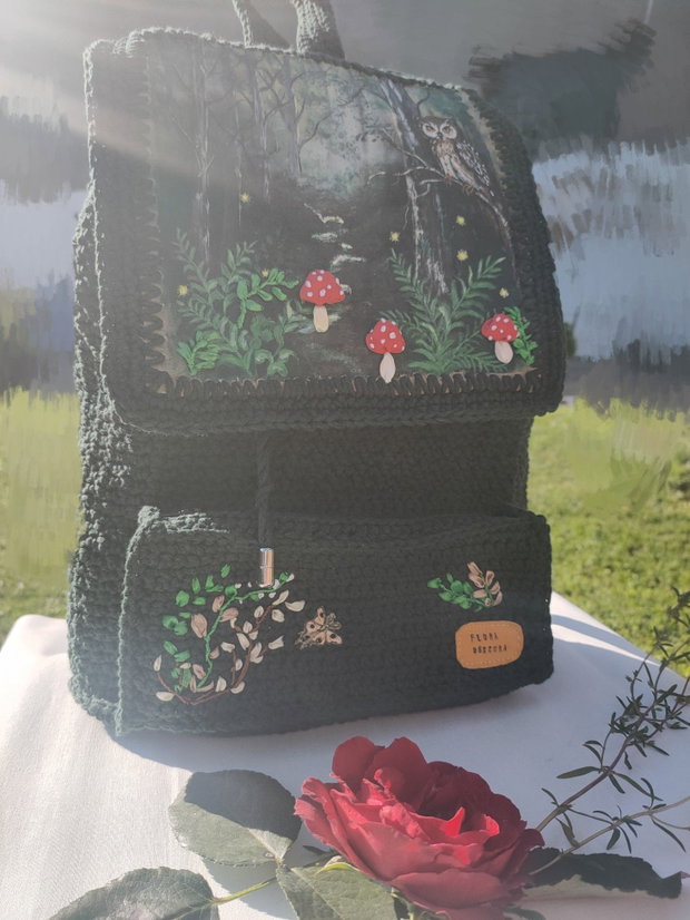 Rucsac croșetat.