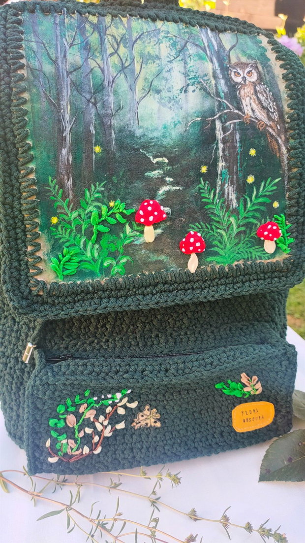 Rucsac croșetat.