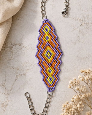 Brățară handmade Apus Tropical din mărgele Miyuki Delica
