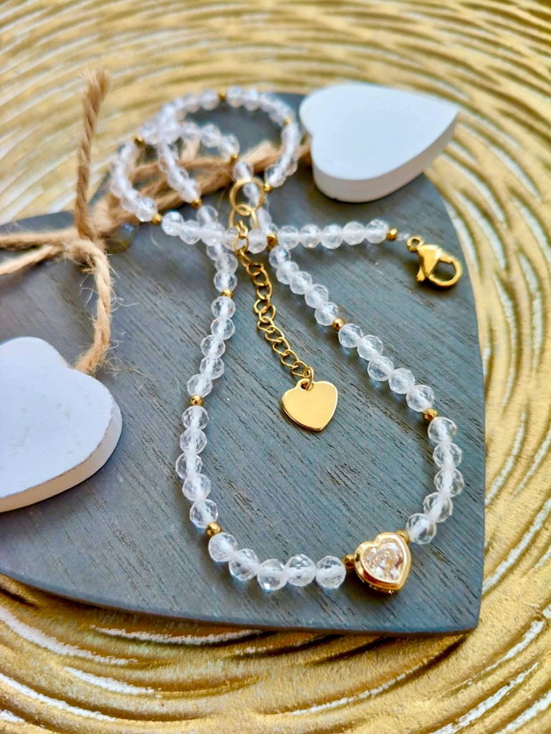 Colier CHOKER Topaz alb