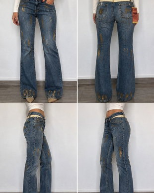 Blugi vintage Y2K taliea joasă, bootcut
