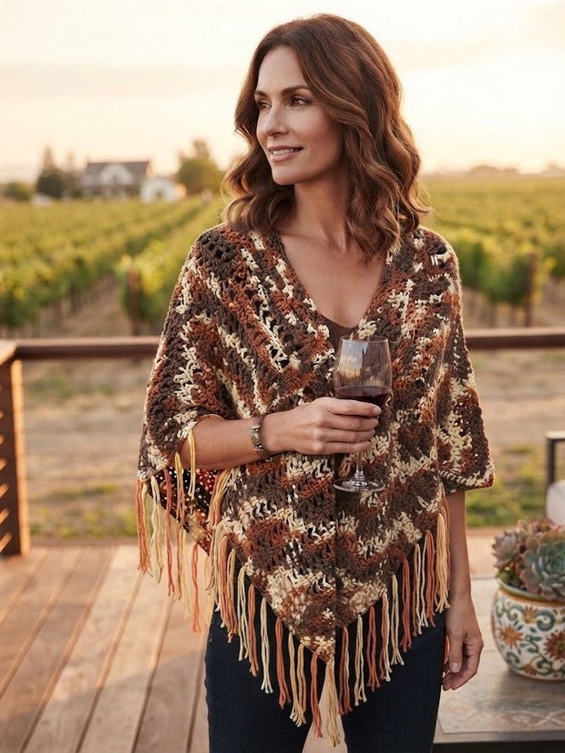 Mini poncho crosetat