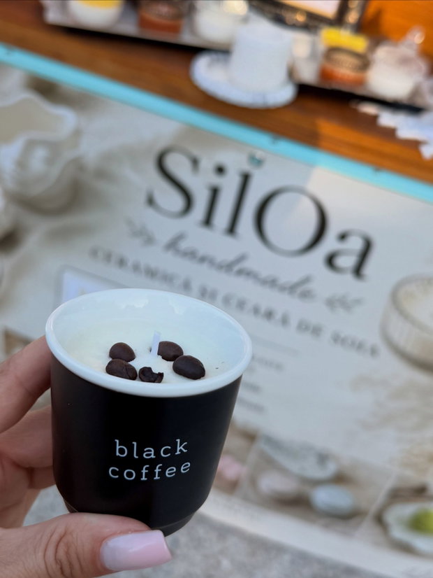 Lumânare din ceară natură la soia cu parfum espresso intens