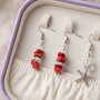 Cerceri Handmade Coral Roșu
