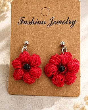 Cercei cu flori croșetate handmade  100% bumbac