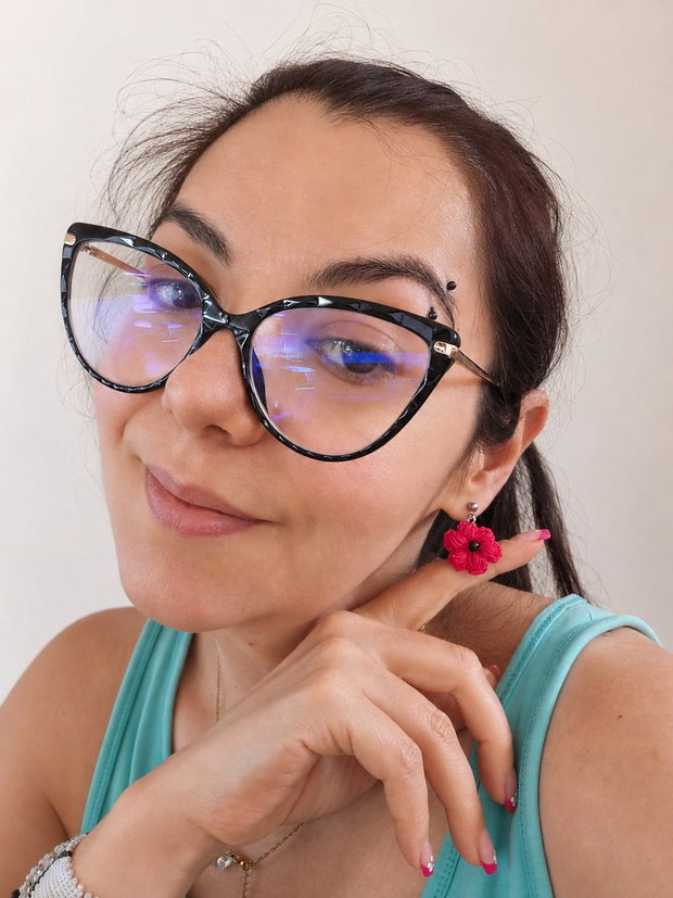 Cercei cu flori croșetate handmade  100% bumbac