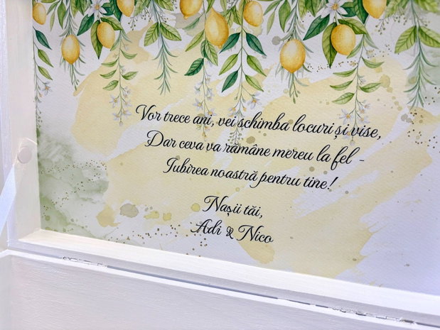 Cutie personalizata amintiri - Little girl and lemons