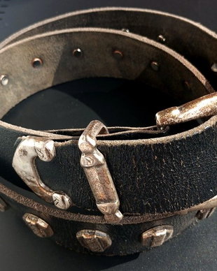 curea vintage , piele / metal , robusta