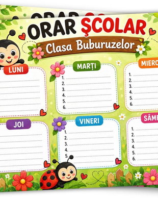 Orar școlar A4  Clasa Buburuzelor