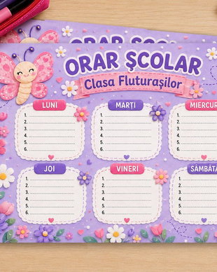 Orar școlar A4  Clasa Fluturașilor