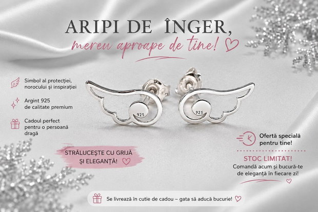 Cercei argint 925 aripi de inger