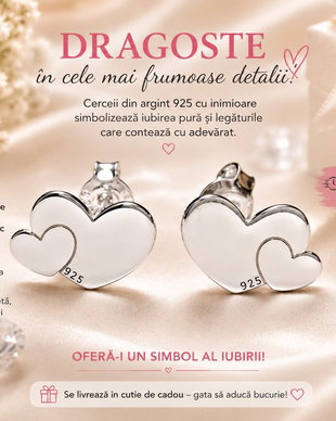 Cercei argint 925 inimioare 6.2mm x 9.2mm