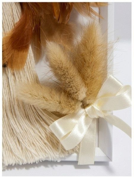 Tablou Inger Pazitor din Macrame si Pene naturale