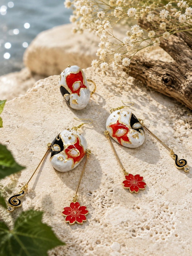 Set bijuterii pictate 02440
