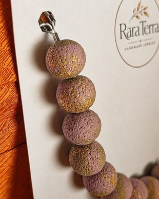 Brățară statement Pebble  Rose Moss | Lut polimeric | RaraTerra Pebble Collection