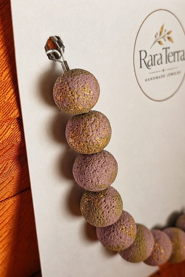 Brățară statement Pebble  Rose Moss | Lut polimeric | RaraTerra Pebble Collection