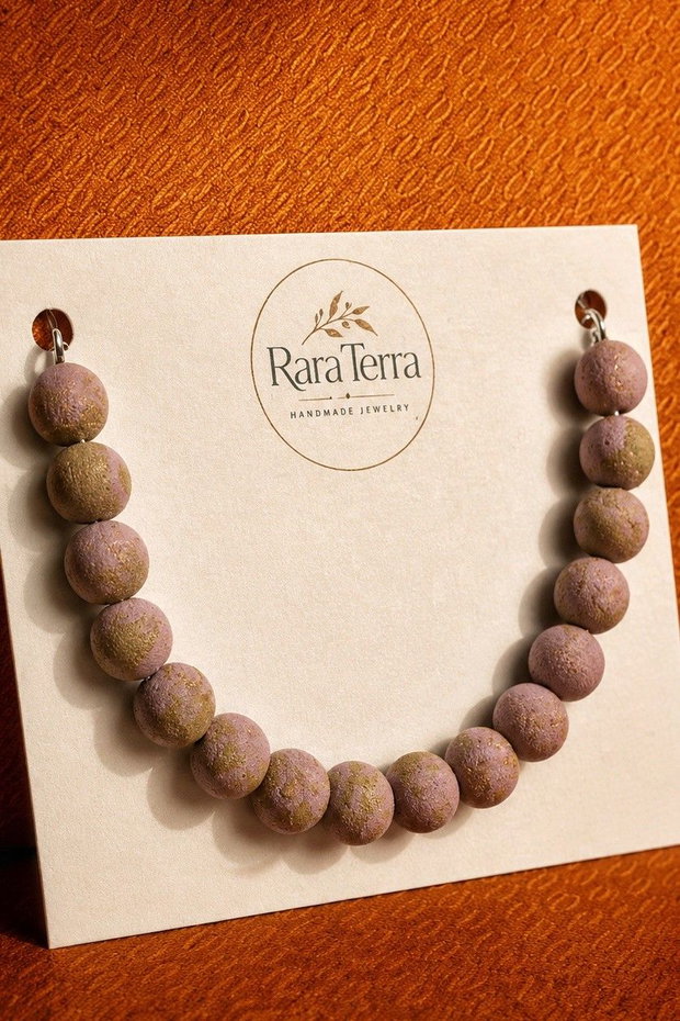 Brățară statement Pebble  Rose Moss | Lut polimeric | RaraTerra Pebble Collection