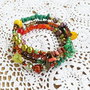 bratara boho spirala amazonit verde si sidef portocaliu