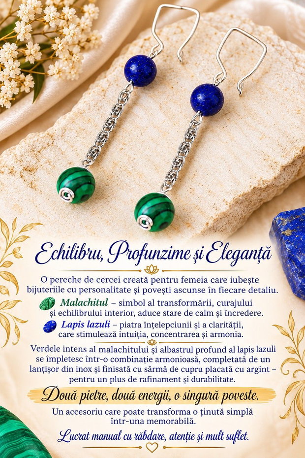 Cerce cu malahit si lapis lazuli - Echilibru, profunzime și eleganță
