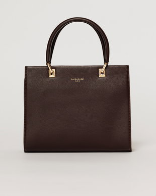 Geanta burgundy office patrata din piele ecologica cu maner dublu