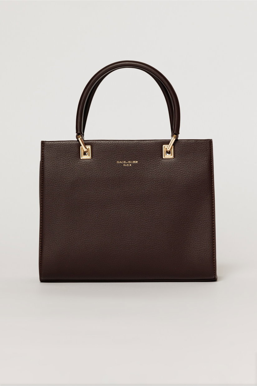 Geanta burgundy office patrata din piele ecologica cu maner dublu