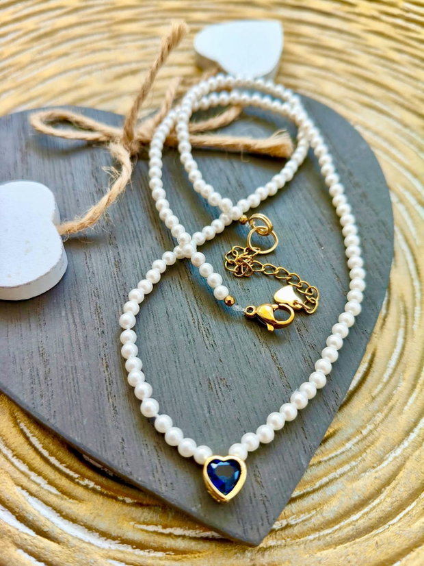 Colier fin CHOKER perle de Mallorca albe