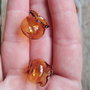 Clopoteti galbeni, sticla lampwork 2 buc