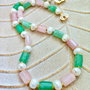 Colier mix cuart & perle albe de cultura
