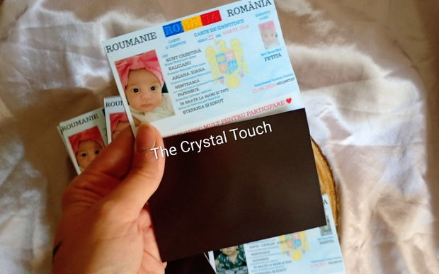 Mărturie personalizată pentru botez tip  buletin magnetic