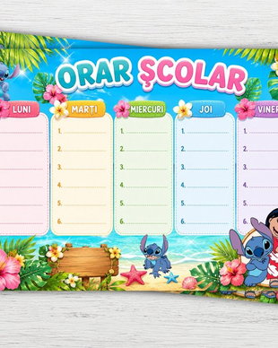 Orar școlar cu Stitch/Orar școlar cu Stitch și Angel